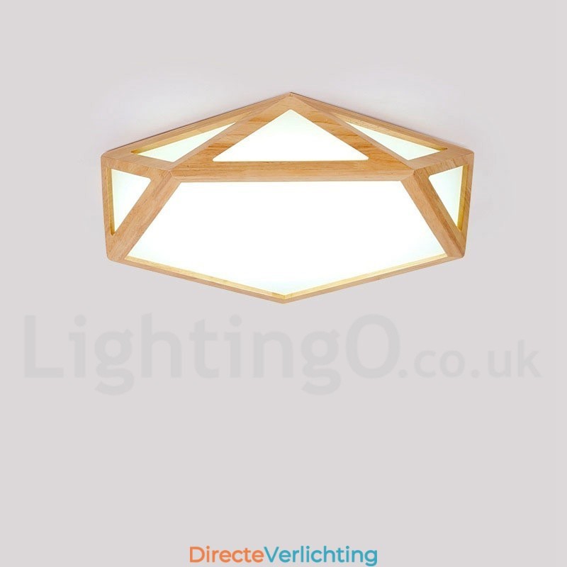 Dimbare Multi Styles Houten Plafondlamp met Acryl Kap Plafondlamp Scandinavische Stijl
