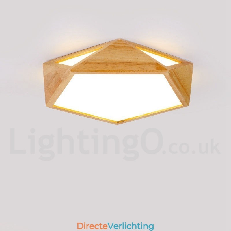 Dimbare Multi Styles Houten Plafondlamp met Acryl Kap Plafondlamp Scandinavische Stijl