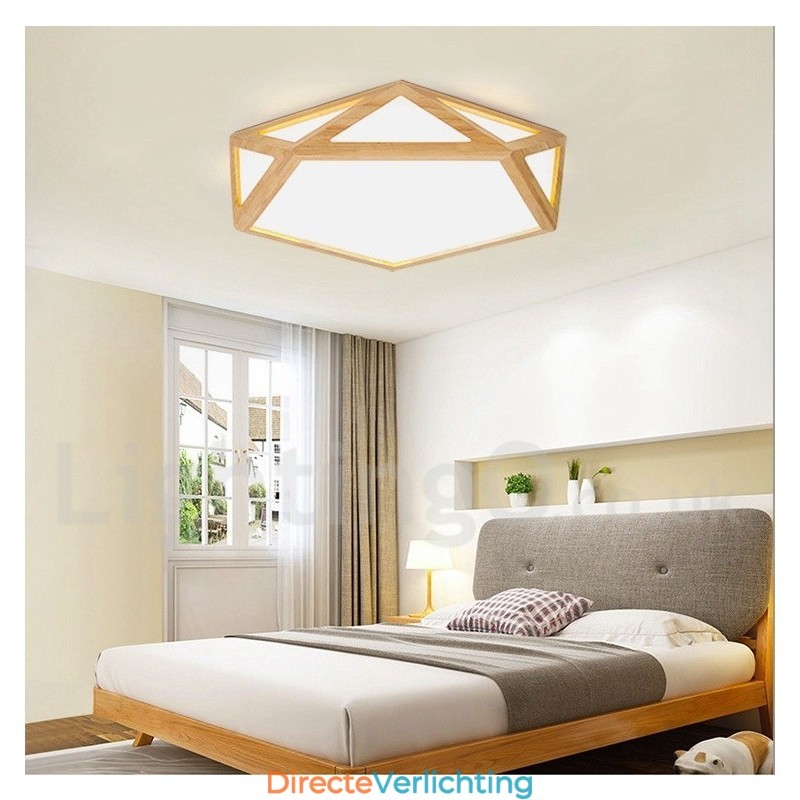 Dimbare Multi Styles Houten Plafondlamp met Acryl Kap Plafondlamp Scandinavische Stijl