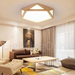 Dimbare Multi Styles Houten Plafondlamp met Acryl Kap Plafondlamp Scandinavische Stijl