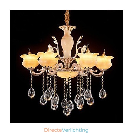 Jade Kristallen Hanglamp Kaars Stijl Kroonluchter Jade Kristallen Hanglamp Kaars Stijl Kroonluchter