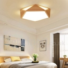 Dimbare Multi Styles Houten Plafondlamp met Acryl Kap Plafondlamp Scandinavische Stijl