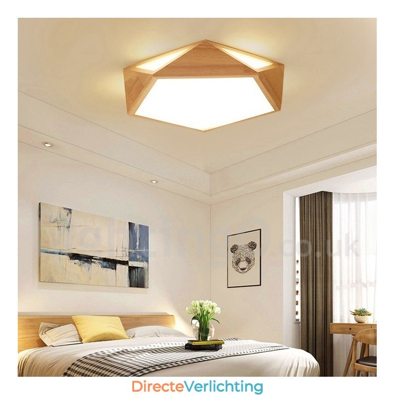 Dimbare Multi Styles Houten Plafondlamp met Acryl Kap Plafondlamp Scandinavische Stijl