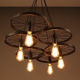 Verlichting Industriële Loft Stijl Smeedijzeren Kroonluchter Café Wiel Kroonluchter