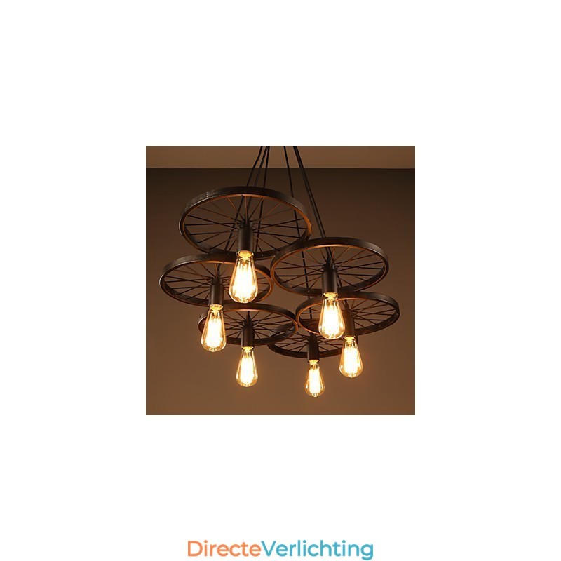 Verlichting Industriële Loft Stijl Smeedijzeren Kroonluchter Café Wiel Kroonluchter