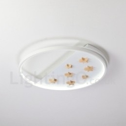 Dimbare witte sterren ronde houten plafondlamp Ultradunne plafondlamp Kan ook als wandlamp worden gebruikt