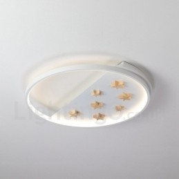 Dimbare witte sterren ronde houten plafondlamp Ultradunne plafondlamp Kan ook als wandlamp worden gebruikt