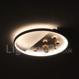 Dimbare witte sterren ronde houten plafondlamp Ultradunne plafondlamp Kan ook als wandlamp worden gebruikt
