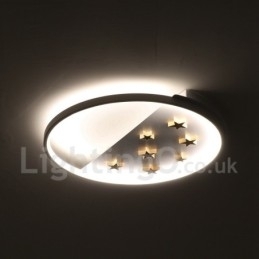 Dimbare witte sterren ronde houten plafondlamp Ultradunne plafondlamp Kan ook als wandlamp worden gebruikt