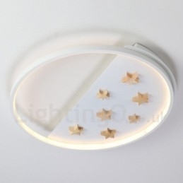 Dimbare witte sterren ronde houten plafondlamp Ultradunne plafondlamp Kan ook als wandlamp worden gebruikt