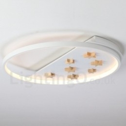 Dimbare witte sterren ronde houten plafondlamp Ultradunne plafondlamp Kan ook als wandlamp worden gebruikt