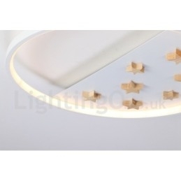 Dimbare witte sterren ronde houten plafondlamp Ultradunne plafondlamp Kan ook als wandlamp worden gebruikt