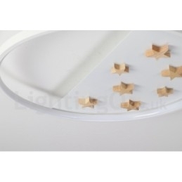 Dimbare witte sterren ronde houten plafondlamp Ultradunne plafondlamp Kan ook als wandlamp worden gebruikt