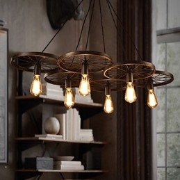 Verlichting Industriële Loft Stijl Smeedijzeren Kroonluchter Café Wiel Kroonluchter
