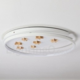 Dimbare witte sterren ronde houten plafondlamp Ultradunne plafondlamp Kan ook als wandlamp worden gebruikt