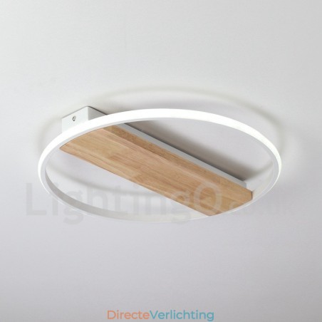 Dimbare witte ronde houten plafondlamp Ultradunne plafondlamp Kan ook als wandlamp worden gebruikt Dimbare witte ronde houten plafondlamp Ultradunne plafondlamp Kan ook als wandlamp worden gebruikt