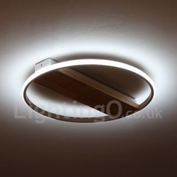 Dimbare witte ronde houten plafondlamp Ultradunne plafondlamp Kan ook als wandlamp worden gebruikt