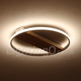 Dimbare witte ronde houten plafondlamp Ultradunne plafondlamp Kan ook als wandlamp worden gebruikt