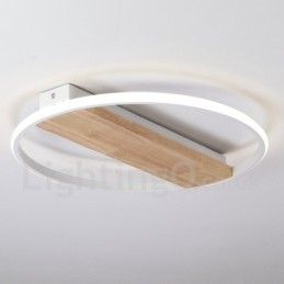 Dimbare witte ronde houten plafondlamp Ultradunne plafondlamp Kan ook als wandlamp worden gebruikt