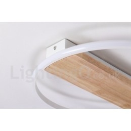 Dimbare witte ronde houten plafondlamp Ultradunne plafondlamp Kan ook als wandlamp worden gebruikt