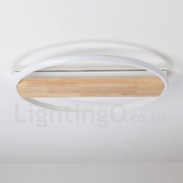 Dimbare witte ronde houten plafondlamp Ultradunne plafondlamp Kan ook als wandlamp worden gebruikt