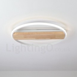 Dimbare witte ronde houten plafondlamp Ultradunne plafondlamp Kan ook als wandlamp worden gebruikt