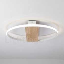 Dimbare witte ronde houten plafondlamp Ultradunne plafondlamp Kan ook als wandlamp worden gebruikt