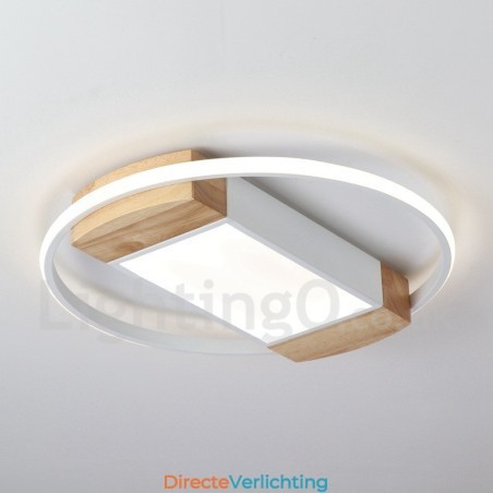 Dimbare witte ronde houten plafondlamp Ultradunne plafondlamp Kan ook als wandlamp worden gebruikt Dimbare witte ronde houten plafondlamp Ultradunne plafondlamp Kan ook als wandlamp worden gebruikt