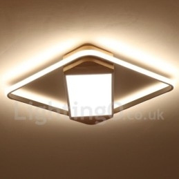 Dimbare witte vierkante houten plafondlamp Ultradunne plafondlamp Kan ook als wandlamp worden gebruikt