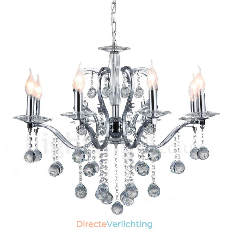Chroom Elegante Kristallen Kaars Kroonluchter