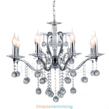 Chroom Elegante Kristallen Kaars Kroonluchter Chroom Elegante Kristallen Kaars Kroonluchter