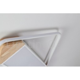 Dimbare witte vierkante houten plafondlamp Ultradunne plafondlamp Kan ook als wandlamp worden gebruikt