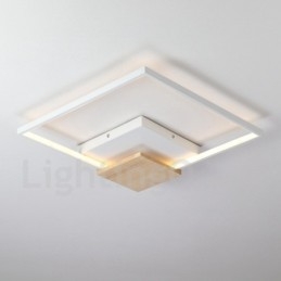 Dimbare witte vierkante houten plafondlamp Ultradunne plafondlamp Kan ook als wandlamp worden gebruikt