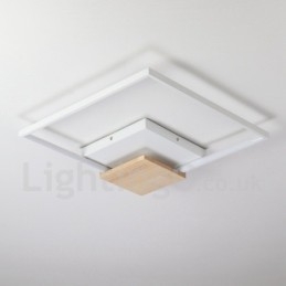 Dimbare witte vierkante houten plafondlamp Ultradunne plafondlamp Kan ook als wandlamp worden gebruikt