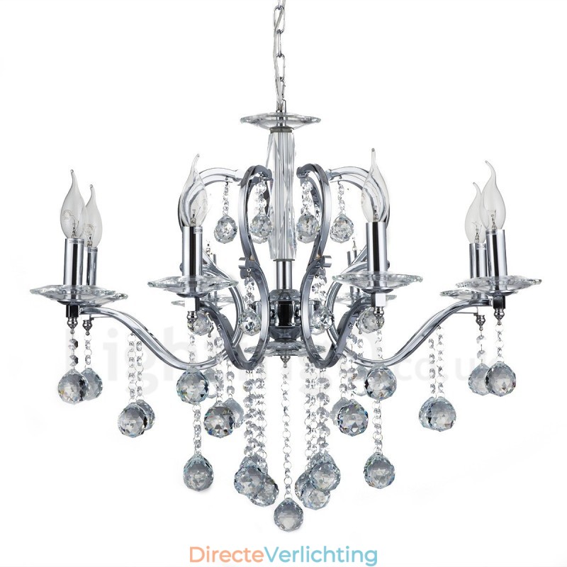 Chroom Elegante Kristallen Kaars Kroonluchter
