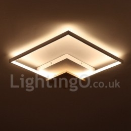 Dimbare witte vierkante houten plafondlamp Ultradunne plafondlamp Kan ook als wandlamp worden gebruikt