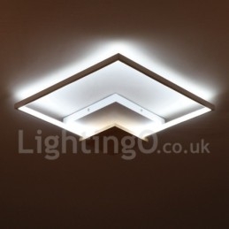 Dimbare witte vierkante houten plafondlamp Ultradunne plafondlamp Kan ook als wandlamp worden gebruikt