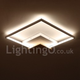 Dimbare witte vierkante houten plafondlamp Ultradunne plafondlamp Kan ook als wandlamp worden gebruikt
