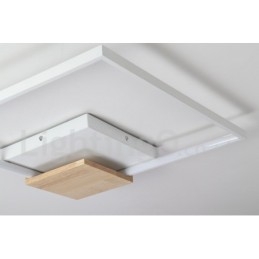Dimbare witte vierkante houten plafondlamp Ultradunne plafondlamp Kan ook als wandlamp worden gebruikt
