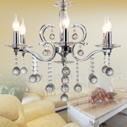 Chroom Elegante Kristallen Kaars Kroonluchter