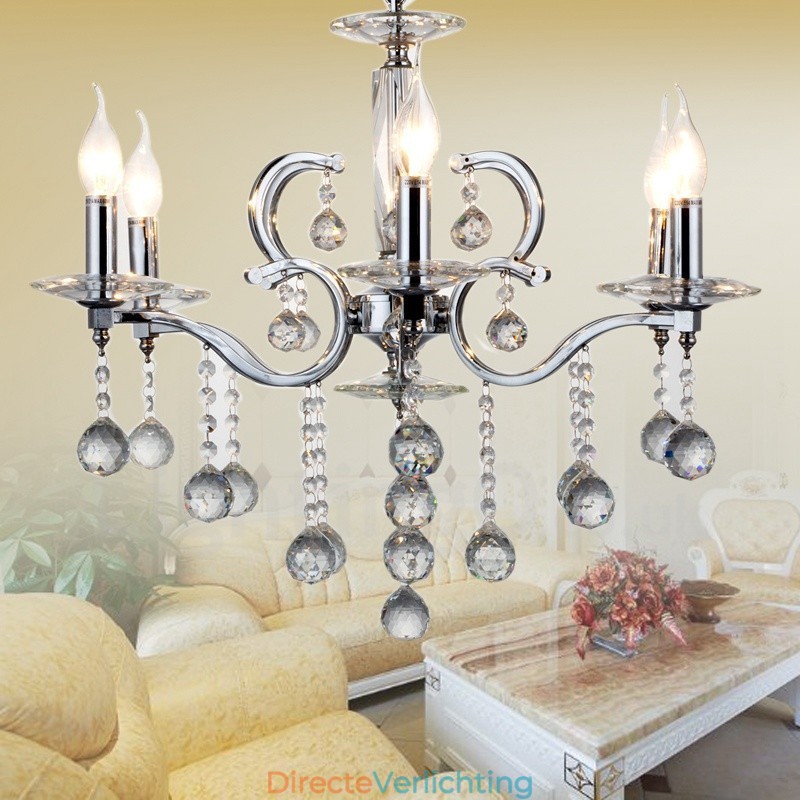 Chroom Elegante Kristallen Kaars Kroonluchter