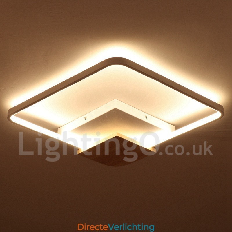 Dimbare witte vierkante houten plafondlamp Ultradunne plafondlamp Kan ook als wandlamp worden gebruikt