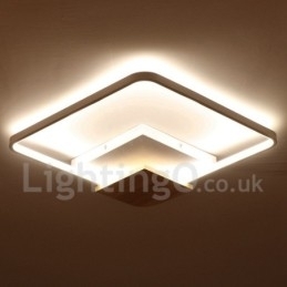 Dimbare witte vierkante houten plafondlamp Ultradunne plafondlamp Kan ook als wandlamp worden gebruikt