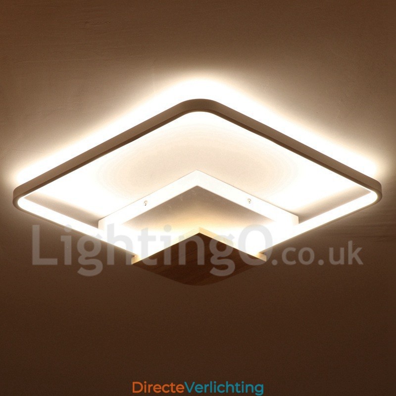 Dimbare witte vierkante houten plafondlamp Ultradunne plafondlamp Kan ook als wandlamp worden gebruikt