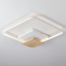Dimbare witte vierkante houten plafondlamp Ultradunne plafondlamp Kan ook als wandlamp worden gebruikt