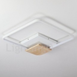 Dimbare witte vierkante houten plafondlamp Ultradunne plafondlamp Kan ook als wandlamp worden gebruikt
