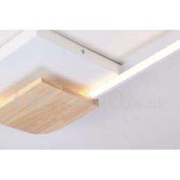 Dimbare witte vierkante houten plafondlamp Ultradunne plafondlamp Kan ook als wandlamp worden gebruikt