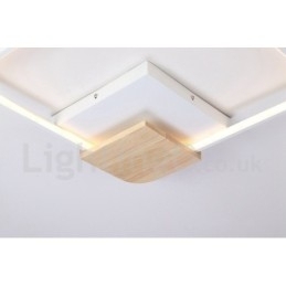 Dimbare witte vierkante houten plafondlamp Ultradunne plafondlamp Kan ook als wandlamp worden gebruikt