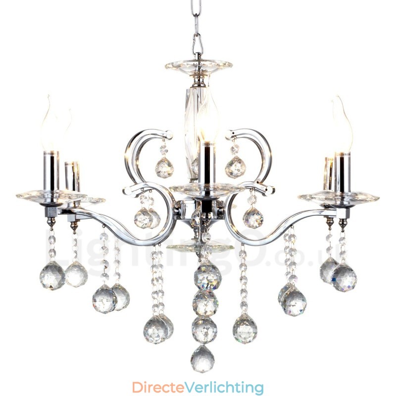 Chroom Elegante Kristallen Kaars Kroonluchter