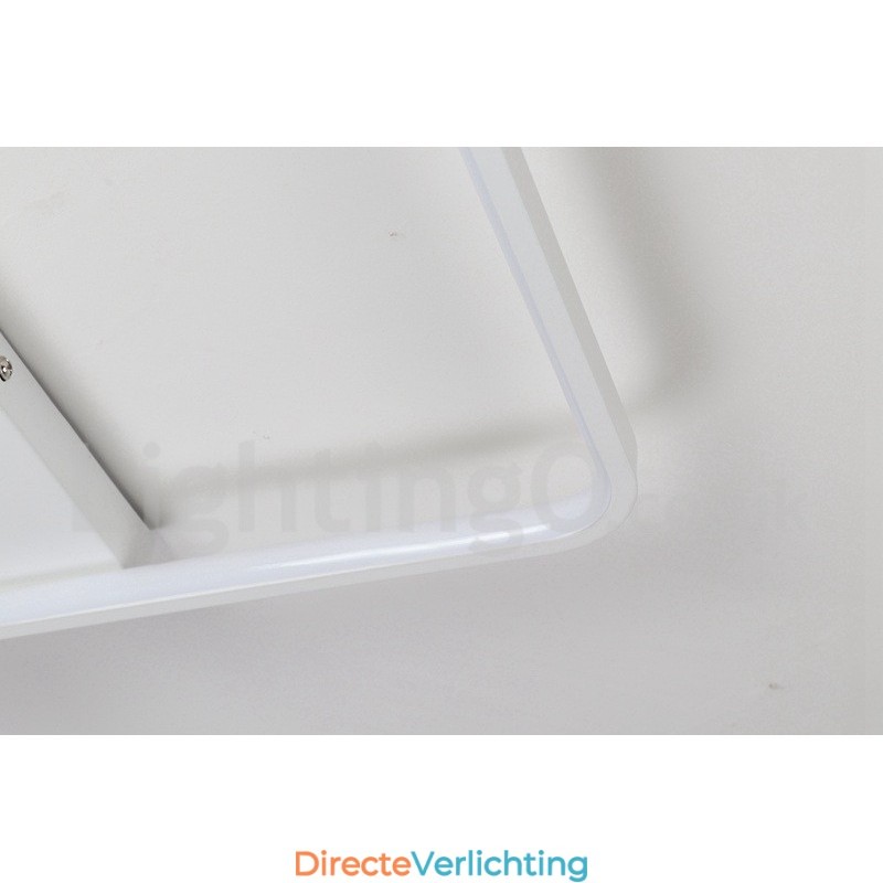 Dimbare witte vierkante houten plafondlamp Ultradunne plafondlamp Kan ook als wandlamp worden gebruikt
